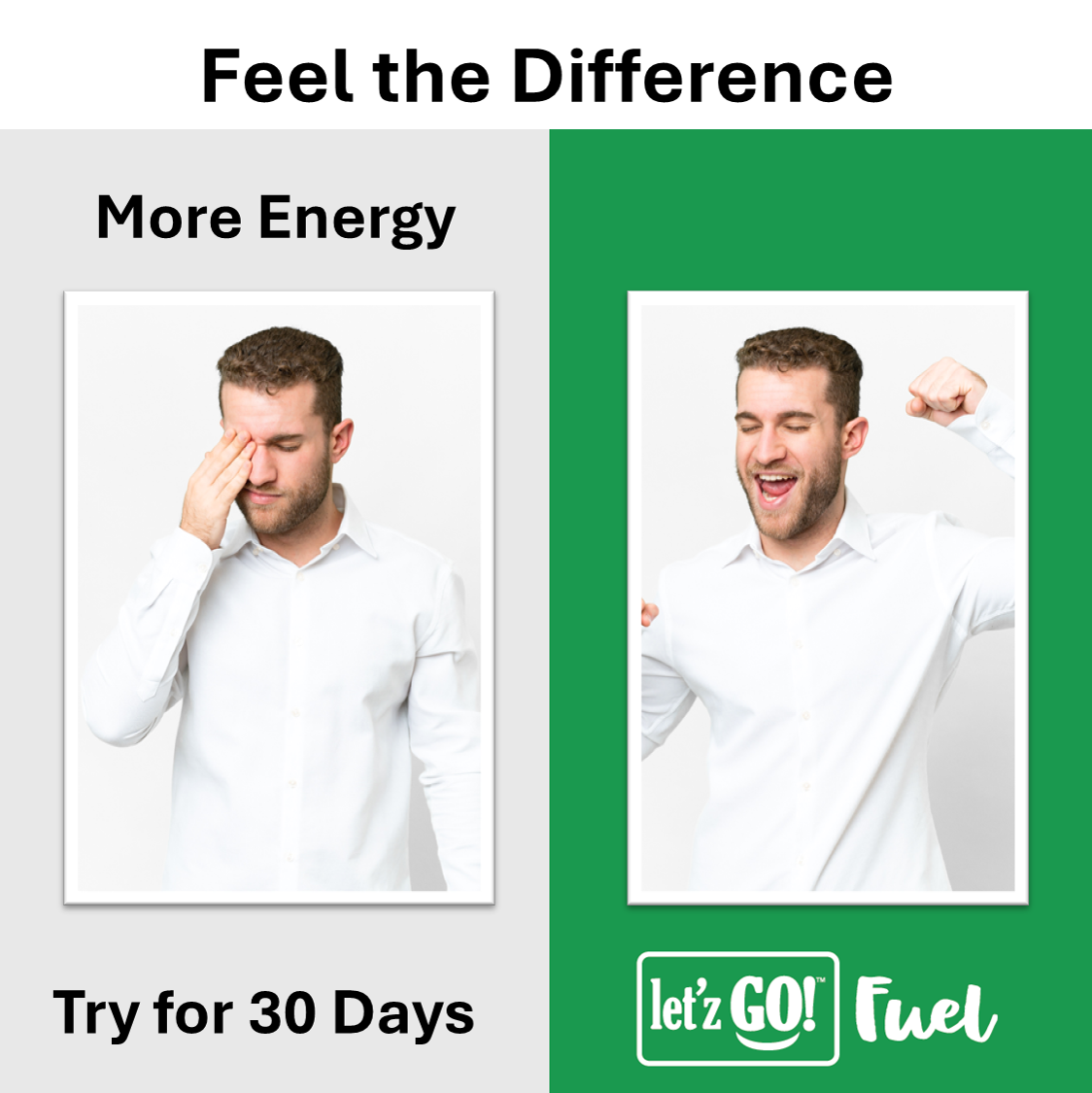 LET'Z GO 30 DAY FUEL KIT: PREMIUM PROTEIN + NATURAL ENERGY Drink Mix + FREE Shaker