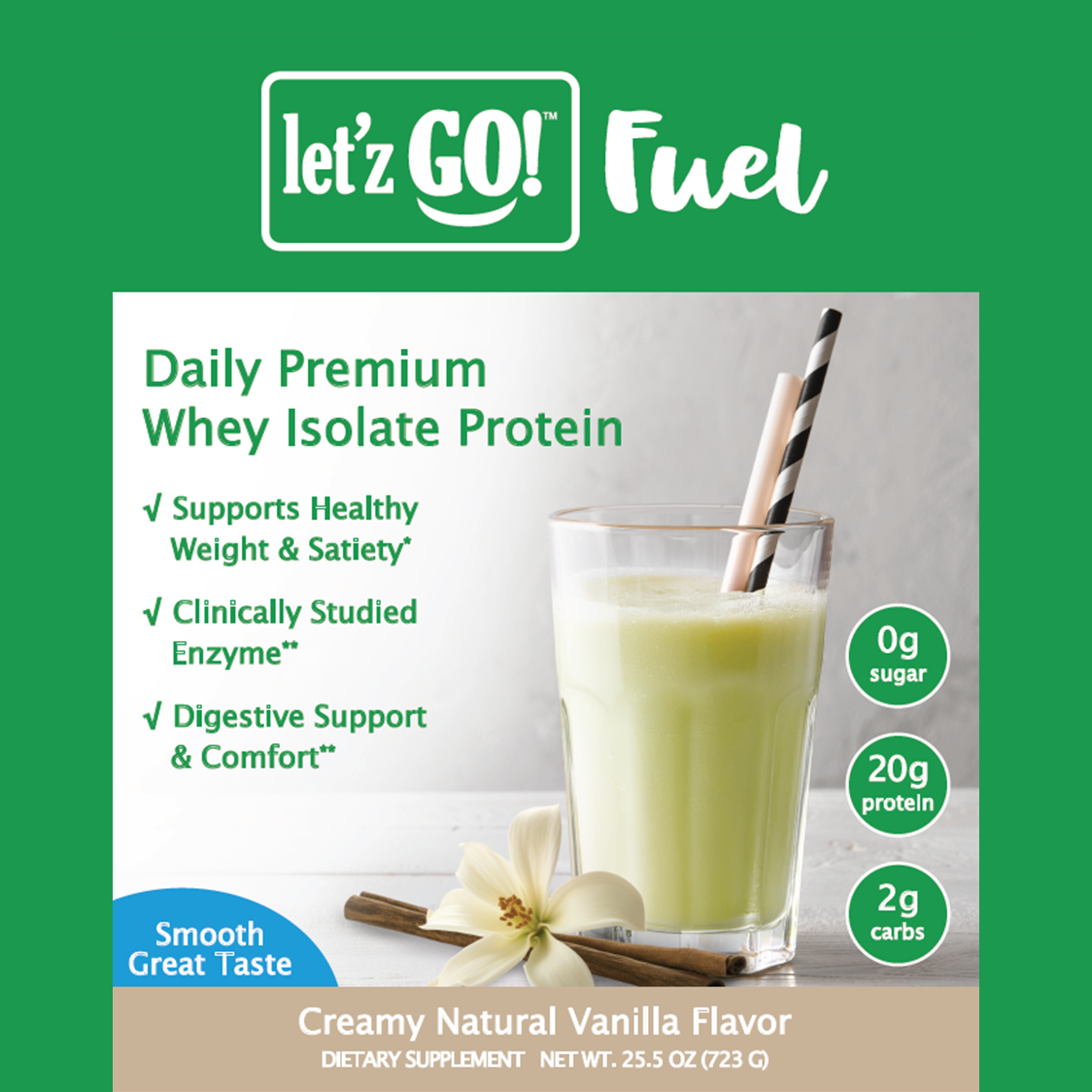 LET'Z GO 30 DAY FUEL KIT: PREMIUM PROTEIN + NATURAL ENERGY Drink Mix + FREE Shaker