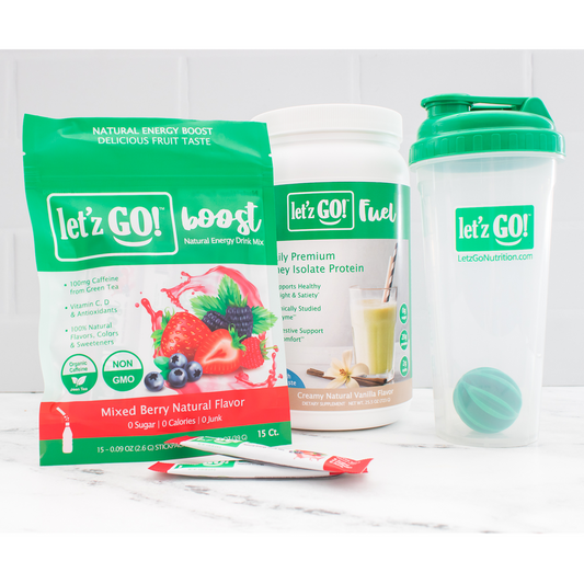 LET’Z GO 30 DAY FUEL KIT: PREMIUM PROTEIN + NATURAL ENERGY DRINK MIX