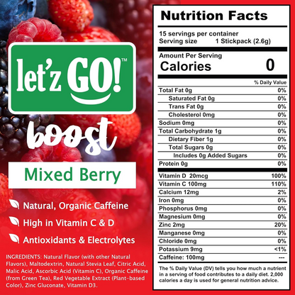 LET'Z GO 30 DAY FUEL KIT: PREMIUM PROTEIN + NATURAL ENERGY Drink Mix + FREE Shaker