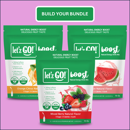 BEST SELLER BUNDLE:  Mixed Berry Energy (15ct)+ Orange Citrus Energy (15ct) + Watermelon Energy (15ct) + Immunity Drink Mix