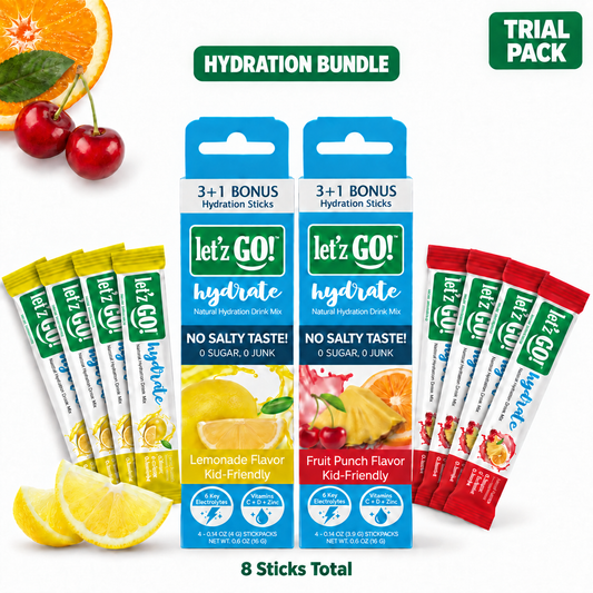 Hydration Variety Pack 8ct – Fruit Punch + Lemonade Electrolyte Drink Mix, 8 Count