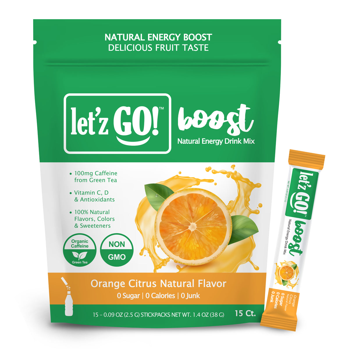 energy booster box Let'z Go Boost - Orange Citrus - Natural + Immunity Drink Mix Certificate number:97720682 cheappokemoncardlot The display box is Yugioh Structure Deck: 5DS