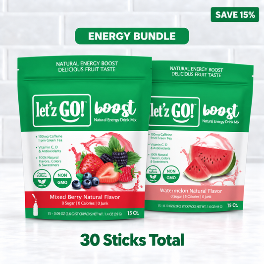 ENERGY BUNDLE:  Mixed Berry (15ct)+ Watermelon (15ct) Energy Boost + Immunity Drink Mix
