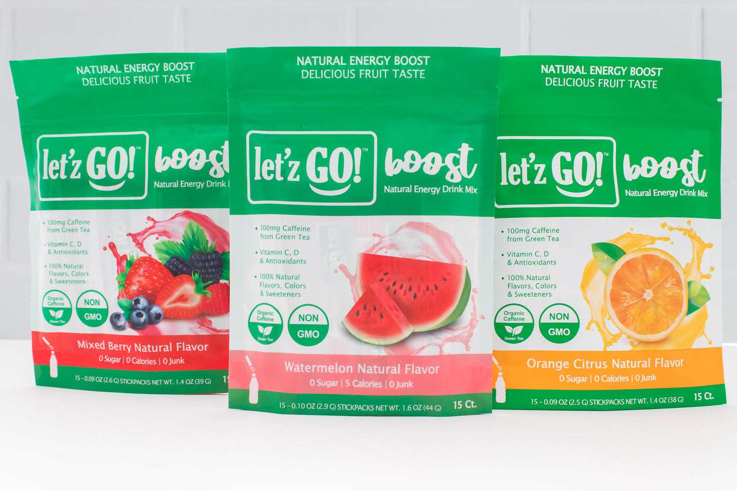 BEST SELLER BUNDLE:  Mixed Berry Energy (15ct)+ Orange Citrus Energy (15ct) + Watermelon Energy (15ct) + Immunity Drink Mix